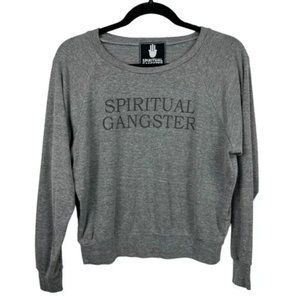 Spiritual Gangster Sweatshirt Size S Gray Varsity Old School Relaxed Fit